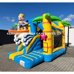 Castillo inflable de PVC comercial para surfear en verano, tobogán acuático combinado para fiestas infantiles en el patio trasero - Product Image 3