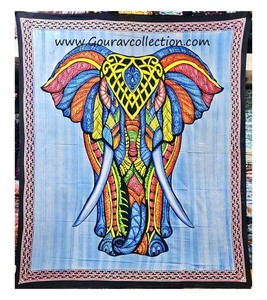 BROSSE ÉLÉPHANT IMPRIMÉ Tapisserie Numérique Imprimé Décoratif Tenture Murale Sur Mesure En Gros Coton Drap GC-TPDB-223. - Product Image 1