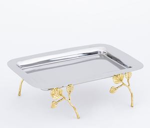 Usine indienne de grands bols à motifs floraux, assiettes, plateaux, bols à salade et noix de fruits en laiton et acier, objets décoratifs pour la maison - Product Image 4