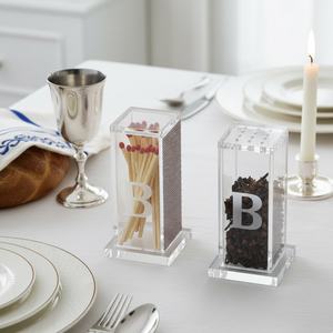 2025 Modern Customized for Freestanding Acrylic Jewish Magnetic <b>Clear</b> Lucite Hanukkah Match Holder with Easy Assembly - Product Image 3