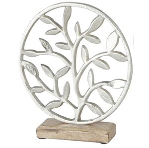Sculpture en aluminium argentée en forme d'arbre pour la décoration de la maison, décoration de table, hôtel de luxe, restaurant, fabrication en Inde, quantité en gros - Product Image 1