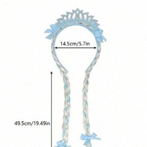 Головной убор принцессы Эльзы для девочек парик длинная коса принцесса Бант Аксессуары для волос Детская повязка на голову - Product Image 5
