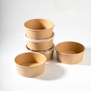 Bol en papier kraft écologique pour nouilles à emporter, soupe et riz avec option d'impression personnalisée - Product Image 3