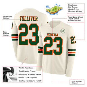 Atractivo Diseño Personalizado de Camiseta de Fútbol Americano Unisex, Antibacteriana, de Secado Rápido, Ropa de Entrenamiento con Bordado - Product Image 5