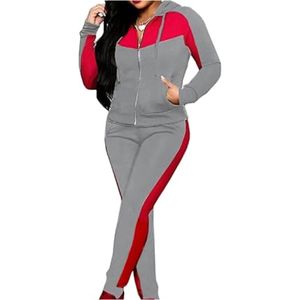 ชุดออกกำลังกาย 2 ชิ้น สีสันหลากหลาย น้ำหนักเบา ระบายอากาศได้ดี สำหรับผู้หญิง กางเกงจ็อกเกอร์มีฮู้ด ไซส์พลัส ลายปัก - Product Image 3