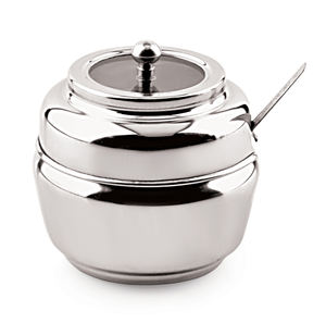 Recipiente para Azúcar de Acero Inoxidable con Tapa y Cuchara, Ecológico, Capacidad de 350 ml, Acabado Espejo, para Cocina y Comedor, Olla para Ghee - Product Image 1