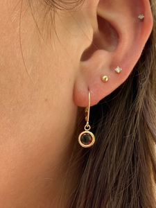 คลิปหนีบโกเมนสีแดงทรงกลมต่างหูทองเคแท้18K ชุบทองสีเหลืองสำหรับเครื่องประดับแฟชั่นสตรี - Product Image 2