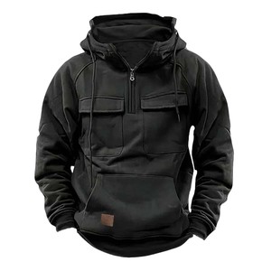 Haute qualité bouffée impression ligne noire étiquette 100% coton éponge française Streetwear LOGO personnalisé sweats à capuche pour hommes - Product Image 5
