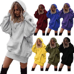 Robe à capuche pour femmes Sweatshirts à capuche surdimensionnés Polaire Hiver Solide Casual Blank Custom Warm Clothing - Product Image 2