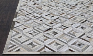 Tapis en cuir de vachette à poils ras traditionnel, patchwork rayé, qualité supérieure, personnalisé, adapté aux animaux domestiques, antidérapant, pour salon, prière - Product Image 6