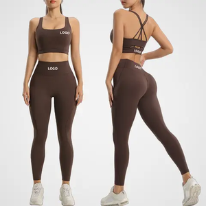 Conjunto de traje de Yoga sin costuras colorido, equipo de ejercicio de Fitness de cintura alta de secado rápido, ajustado para correr sólido de Tallas grandes - Product Image 5