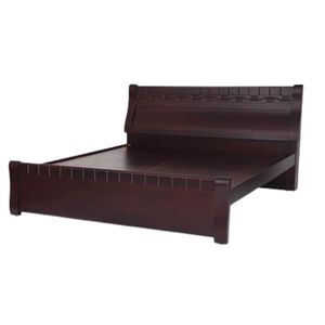 Cama de madera de alta calidad Color marrón oscuro hecha por Aqma Furniture Custom para apartamento Hotel Villa - Product Image 5
