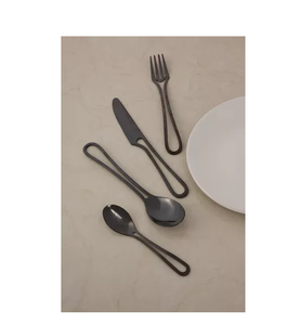 Cuillère à couverts en acier miroir 4 pièces personnalisable mariage noir mat cuillère à dessert café cuillère à ventouses ronde - Product Image 4