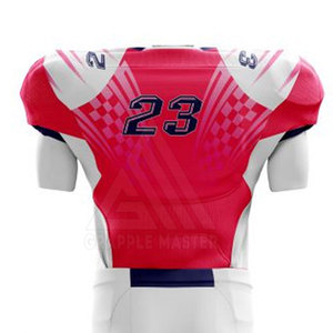 Uniforme de Fútbol Americano Personalizado Grapple Master, Conjunto de Jersey y Pantalones Transpirables 100% Poliéster, Color Liso, Nombre y Número del Equipo, Rosa - Product Image 5