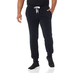 Pantalon droit décontracté pour homme, coupe large, en toile écologique et respirante, taille mi-haute, avec logo personnalisé - Product Image 1