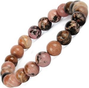 Pulsera con abalorio de Buda de diamante Natural de cristal azul de Rodonita rosa de calidad increíble para mujer, estilo budista de moda con forma de bola - Product Image 3