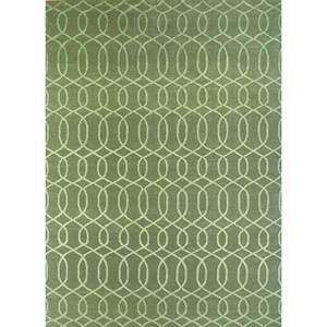 พรมลายเรขาคณิตอินดัสบาร์ สีเขียว ทอแบบแบน พรมปอกระเจาสำหรับตกแต่งบ้าน ทางเข้า ห้องนอน หรือโถงทางเดิน-รุ่น DRWM-125 - Product Image 1