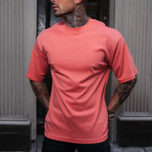 2025 nueva moda 100% algodón gota hombro camiseta verano suelta Ajuste de alta calidad personalizado impreso camiseta de gran tamaño para hombres - Product Image 3