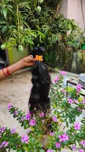 Calidad DEL SUR DE LA India Cabello crudo Remy Cabello natural ondulado de la más alta calidad Cabello indio Virgen sin procesar y de la más alta calidad - Product Image 5