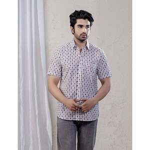 Chemise décontractée pour homme en coton imprimé à manches courtes, 100 % popeline respirante, taille XL - Fourniture ODM - Product Image 1