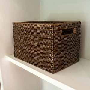Cesta rectangular de ratán para estantería, cesta de almacenamiento hecha a mano, venta al por mayor, ecológica, hecha en Vietnam - Product Image 3