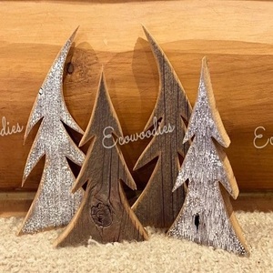 Arbres de Noël en bois rustique décor de table de style ferme centres de table de noël décorations de noël décoratives de bureau à domicile - Product Image 3