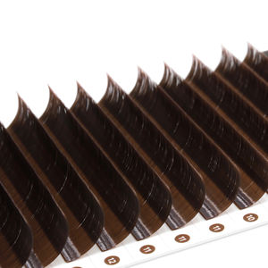 Cils en éventail de volume russe, brun forêt, sans cruauté, extensions de cils colorées, cils bruns en gros - Product Image 1