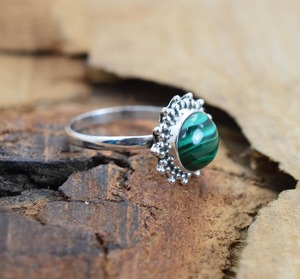 Boho Style 925 argent Sterling Malachite pierres précieuses bague bijoux à la main bague en argent bijoux pour femmes cadeau de mariage pour elle - Product Image 3