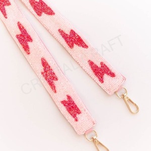 Correas de bolso con cuentas de oro blanco personalizadas, accesorios de moda con forma única y correa de monedero con cuentas de diseño - Product Image 2