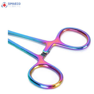 Juego de 12 pinzas hemostáticas para arteria con mango de color Juego de instrumentos quirúrgicos Maquinaria alimentada - Product Image 5