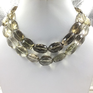 Cuentas Ovaladas de Cuarzo Ahumado Natural, Corte Checker, para la Elaboración de Joyería Fina, Collar de Piedras Preciosas - Product Image 2