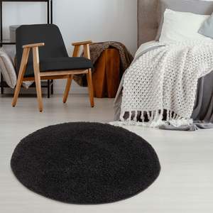 Myshaggy Solid <b>Black</b> Area <b>Rug</b> Set 60X110 cm - Product Image 4