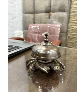 Antique Brass Desk Bell Durable Religious Style Office Table Top Bell Handcrafted with Polished <b>Crab</b> Office Metal Crafts - Product Image 1
