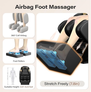 Sillón de Masaje de Gravedad Cero, Sillones de Masaje de Cuerpo Completo, Reclinable, Pantalla Táctil, Rodillos para Pies, Bolsas de Aire, Bluetooth, Escaneo Corporal, Estiramiento Tailandés - Product Image 3