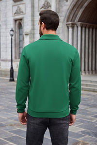 Half <b>Zip</b> <b>Men's</b> Pullover <b>Fleece</b> Sweatshirts Multi Color Oversized Stand Collar <b>Quarter</b> Zipper Sweatshirts for Sale in Bulk OEM - Product Image 3