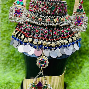 Classic Stainless Steel Traditional Afghan <b>Jewelry</b> <b>Set</b> <b>for</b> <b>Women</b> Vibrant Beads Handmade Trendy Design <b>for</b> Weddings & Parties - Product Image 1