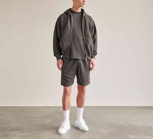 Sudadera con Capucha Personalizada para Hombre, de Forro Polar y Algodón Grueso, Doble Capa, Estilo Vintage, Lavado Ácido, con Cremallera Completa - Product Image 3