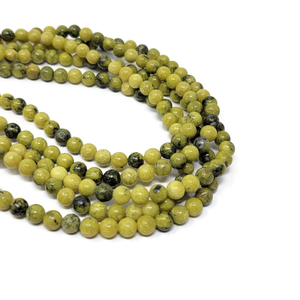 Collier en cristal naturel, perles de serpentins lisses, pierre rouge polie, bijoux, brin lâche, grossiste en pierres précieuses pour la guérison - Product Image 1