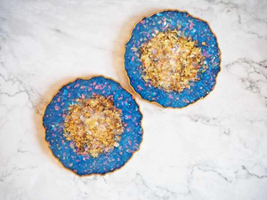 Customized Shape Resin Coasters and Hexagon Options <b>Christmas</b> Resin coaster Sets With Matching Tray for Gifting - Product Image 3