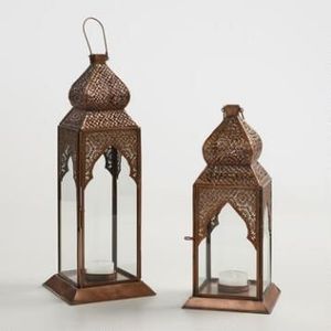 Awesome Tall Size Metal Glass Iron <b>Lantern</b> with Gold Finish Attractive Design for Home or Office Hanging Garden Decor - Product Image 2