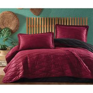 Clasy Lorna V5 Claret <b>Red</b> Single Bedspread Elegant <b>Duvet</b> Cover <b>Set</b> - Product Image 1
