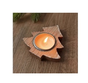 Portavelas de madera hecho a mano de tamaño pequeño Diseño en forma de estrella Portavelas Mantel Display Candle Stand - Product Image 4