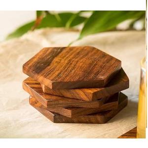 Tapis de tasse d'usine sous-verres en bois naturel en vrac avec logo de gravure au laser sous-verres en bois logo de personnalisation en bambou noyer - Product Image 4