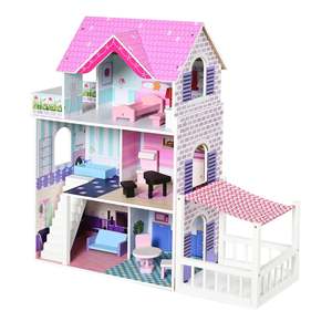 Maison de poupée en plastique à 3 étages, kit de bricolage, modèle de jouet tendance pour filles, avec meubles pour enfants et design PC - Product Image 3