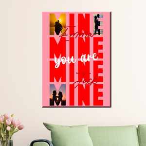 Lienzo personalizado con la frase 'You Are Mine': elegante decoración para parejas, estirado sobre lienzo. - Product Image 1