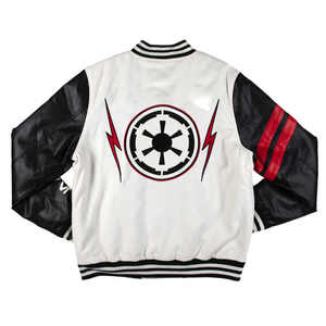 Premium Quality Letterman Baseball College <b>Jacket</b> <b>Grey</b> & Black Genuine Leather Sleeves <b>Jacket</b> Men - Product Image 3