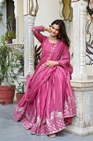Ropa Étnica Tradicional India y Pakistaní para Mujer, Poliéster de Secado Rápido, Corte Holgado, Largo hasta el Suelo, para Fiestas y Bodas
