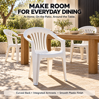 Fauteuil moderne en plastique blanc, portable et empilable, pour patio, jardin, plage et parc - Chaise de salle à manger - Meubles d'extérieur en gros