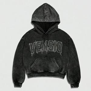 Custom Streetwear Unisex Cotton Winter <b>Hoodies</b> <b>Plain</b> Blank Heavy Weight Oversized Faded Acid Wash Men's Fleece Quick Dry - Product Image 1