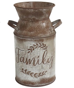 Cao mộc mạc trang trí bình với lời chào, kim loại sữa có thể nước Jug cho phòng khách, phòng ngủ, nhà bếp, văn phòng - Product Image 1